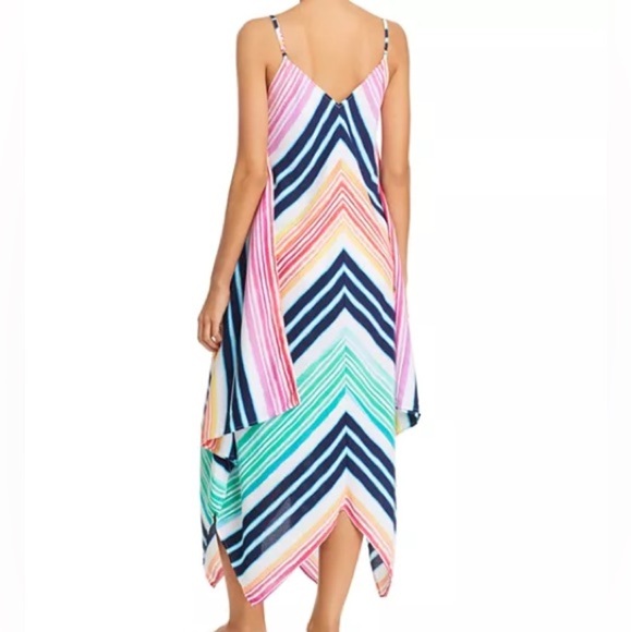 Tommy Bahama Rainbow Chevron Maxi Scarf Dress Swim Cover-Up Size L/XL - Picture 2 of 11